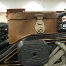 AJS Big Port Modell B3 350cc OHV von 1923. Schöne Ledertoolbox.